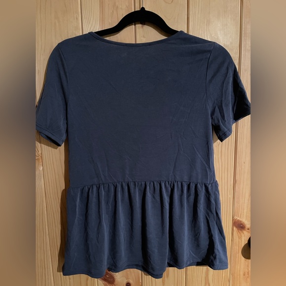 Green Envelope Dusty Blue Peplum top - Picture 3 of 3